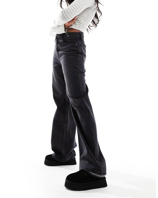 ASOS Black Wide Leg Dad Jeans