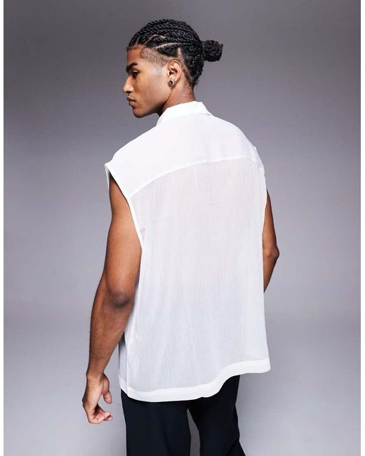 Camisa Blanca Extragrande Sin Cierres Ni Mangas De ASOS de hombre de color Purple
