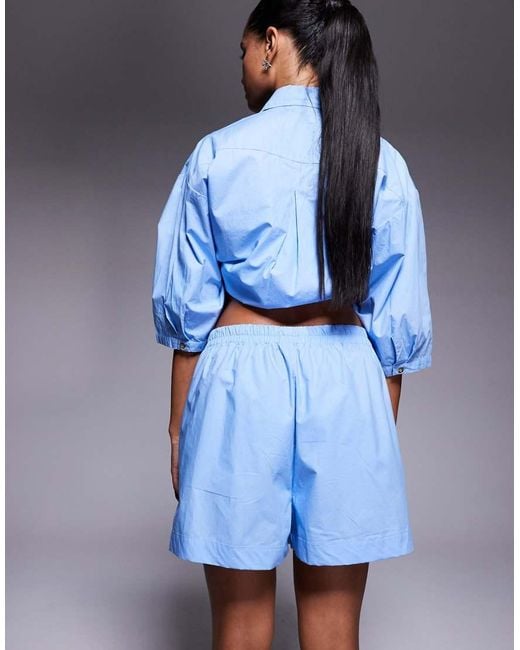 River Island Blue Pull On Short Co Ord