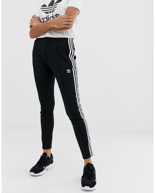 adidas originals adicolor three stripe cigarette pant in black