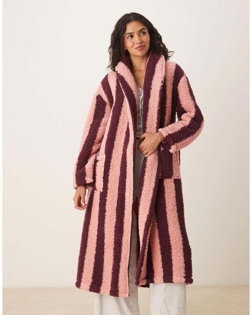 Threadbare Red Long Striped Robe
