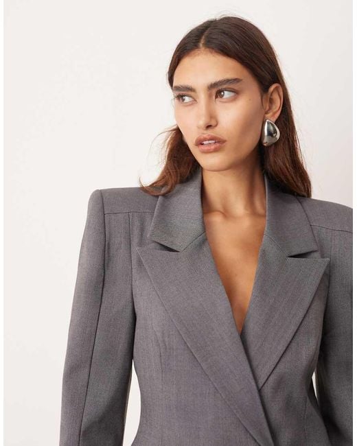 ARRANGE Gray Co-ord Structured Tailored Blazer