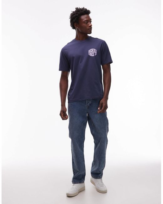 Dickies Blue South Bloomfield Abstract Graphic Backprint T-shirt for men