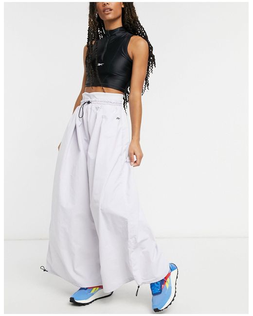wide leg joggers white