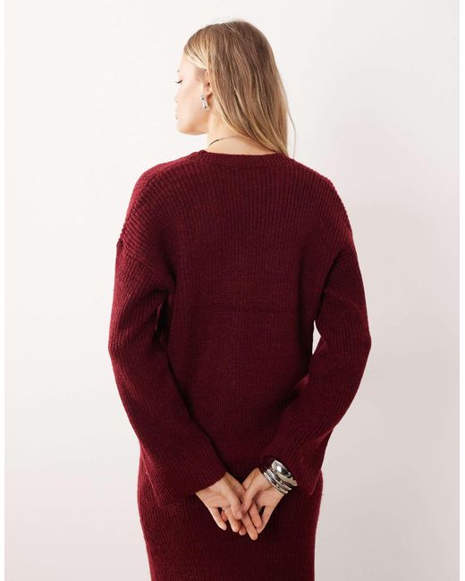 4th & Reckless Red – gerippter strickpullover