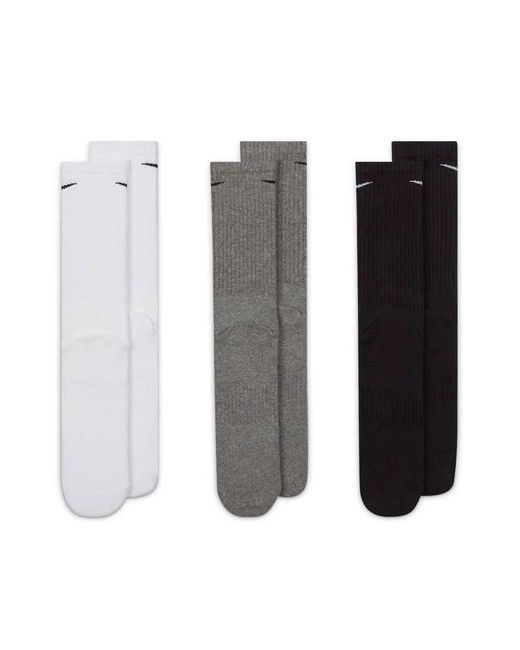 Pack De 3 Pares De Calcetines Deportivos De Color Blanco, Gris Y Negro Everyday Cushioned De Nike de hombre de color White