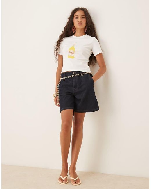 Camiseta Blanca Con Diseño Encogido Honey De Never Fully Dressed de color Natural