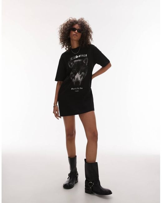 knee length dresses for ladies The All-Seeing Tee Dress – Rogue + Wolf Polyester Witchy Occult Dress main image 0