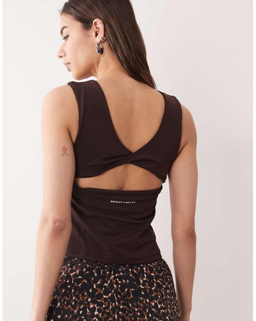 Sweaty Betty Black All Day Twist Back Bra Tank