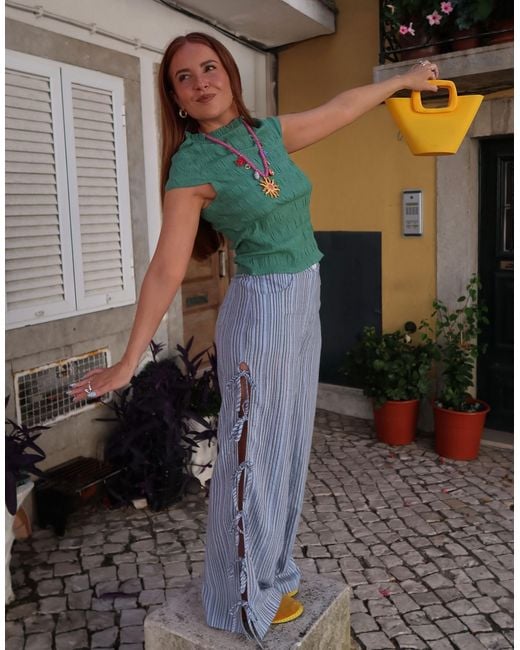 Labelrail Green X Rebecca Olivia Gingham Shirred Baby T-shirt