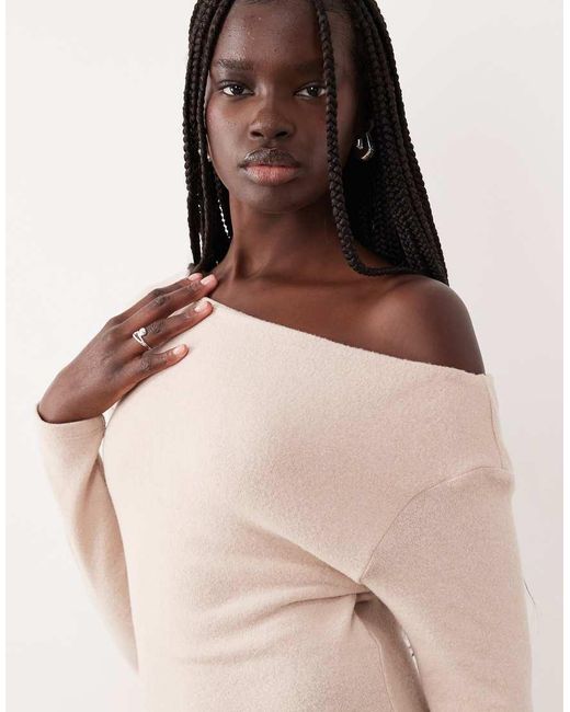 ASOS Pink Supersoft Asymmetric Mini Dress With Dropped Hem Detail
