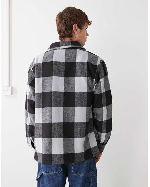 Camicia Giacca A Quadri Nera E Grigia di KTZ in Gray da Uomo
