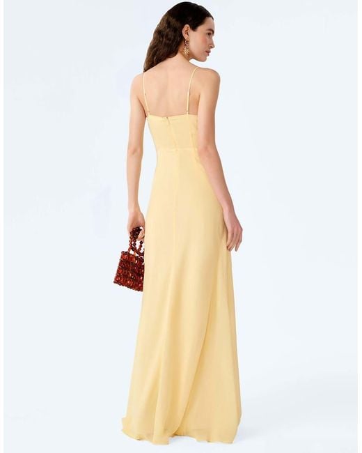 OMNES Natural Dresses Lisa Chiffon Maxi Dress With Rosette Detail