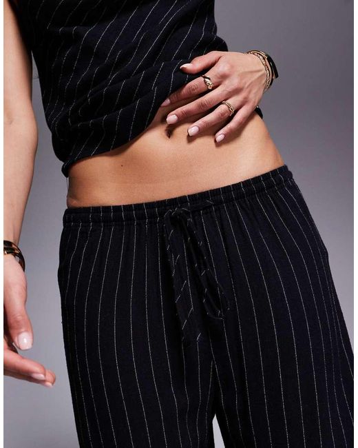 River Island Blue Striped Linen Trouser Co-Ord