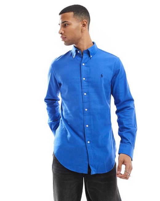 Polo Ralph Lauren – performance – hemd aus angerautem twill in Blue für Herren