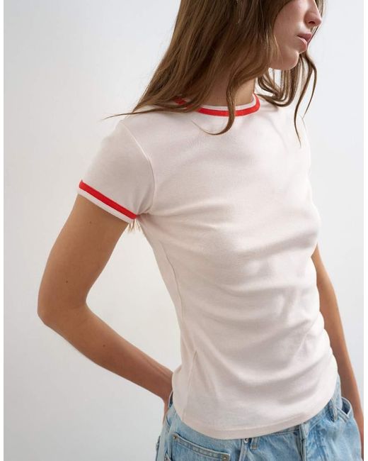 TOPSHOP White Contrast Everyday Tee
