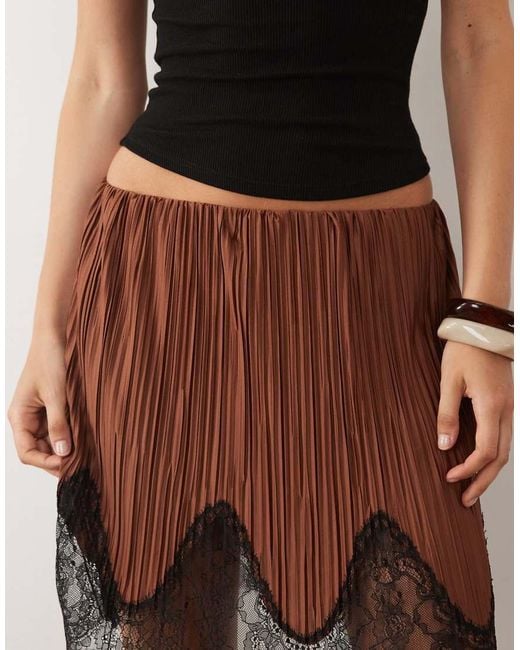 ASOS Brown Mix & Match Plisse Mini Skirt