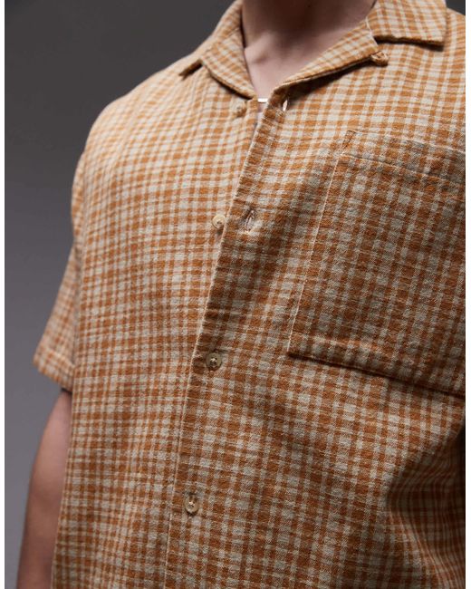 Topman Gray Short Sleeve Relaxed Shirt for men