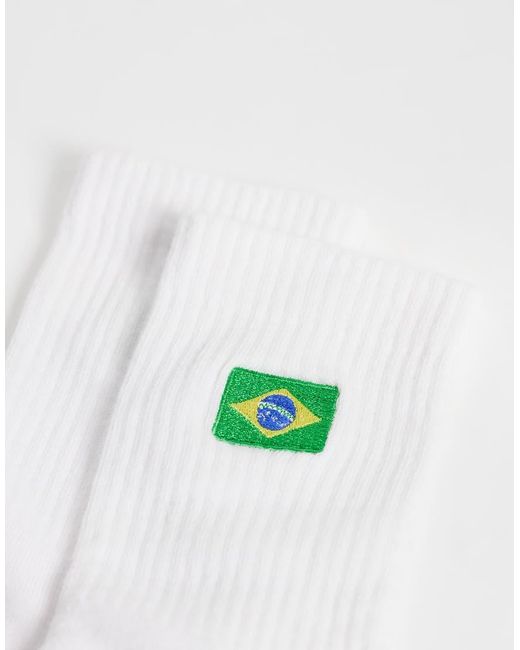ASOS White 1 Pack With Brazil Embroidery for men