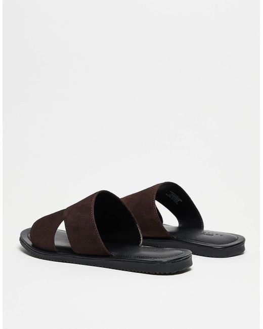 ASOS Black Strap Sandals for men