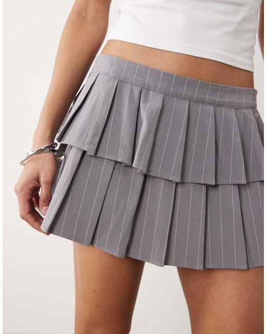 Cotton On Gray Double Pleated Mini Skirt