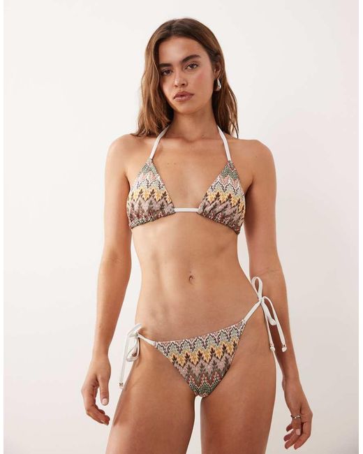 Accessorize Brown Triangle Bikini Top