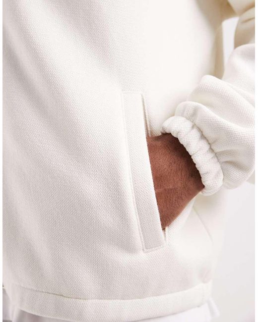 ASOS Natural Relaxed Zip Through Pique Shacket for men