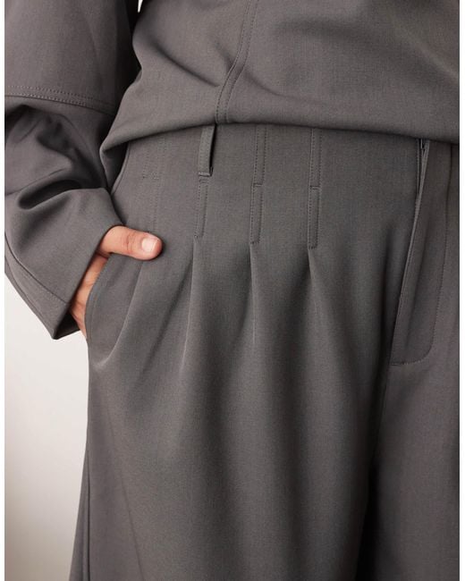 ARRANGE Brown Curve Tailored Pleated Detail Wide Leg Barrel Pants