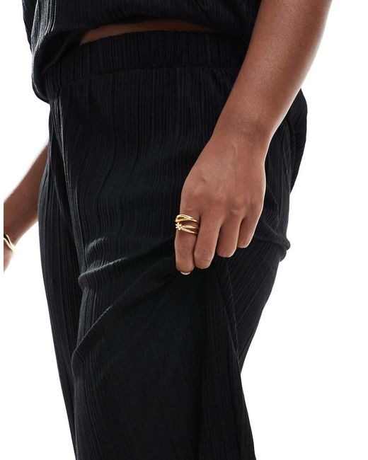 Vero Moda Black Plisse Trouser Co-ord