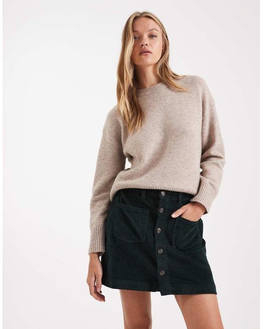 ONLY White High Waist Cord Skirt