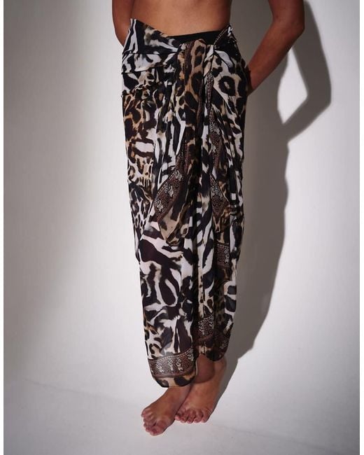 South Beach Red Leopard Printed Sarong