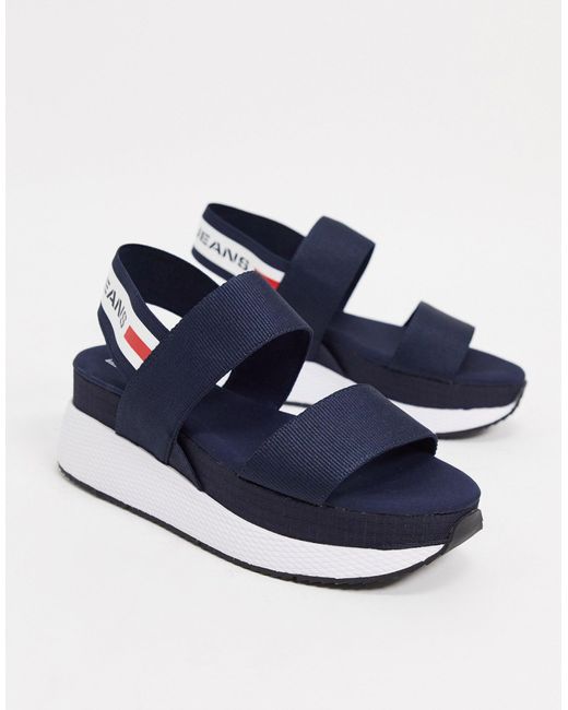 Tommy Hilfiger Sporty Tape Sandals in Blue | Lyst UK