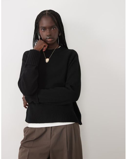ARKET Black Wool Crew Neck Sweater