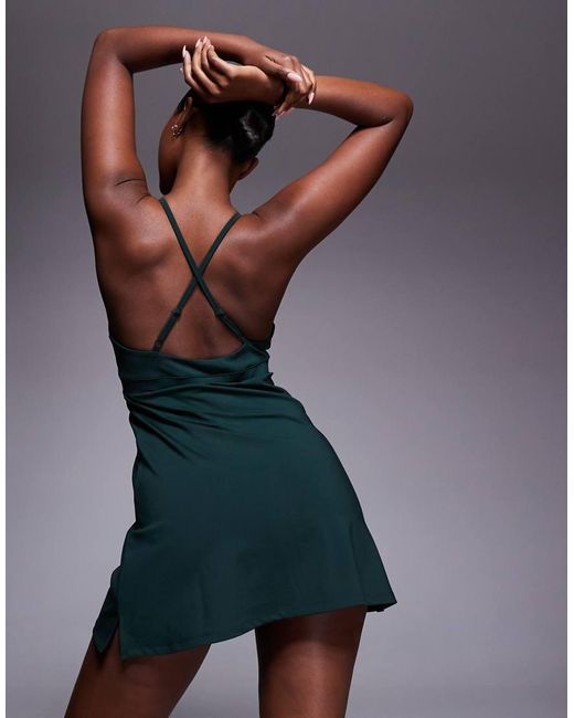 4505 Green Tennis Active Tennis Dress With Under Short