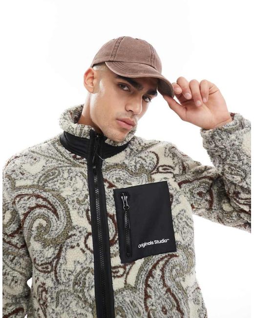 Jack & Jones Multicolor Zip Through Borg Fleece for men