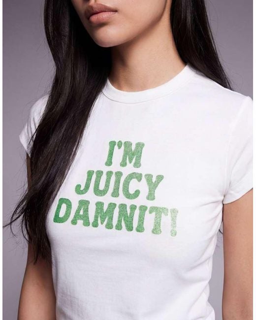 Juicy Couture Green Hilton I'M Juicy Logo T-Shirt
