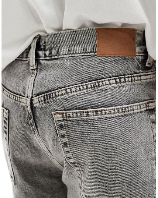Weekday – galaxy – locker geschnittene jeans-shorts in Gray für Herren