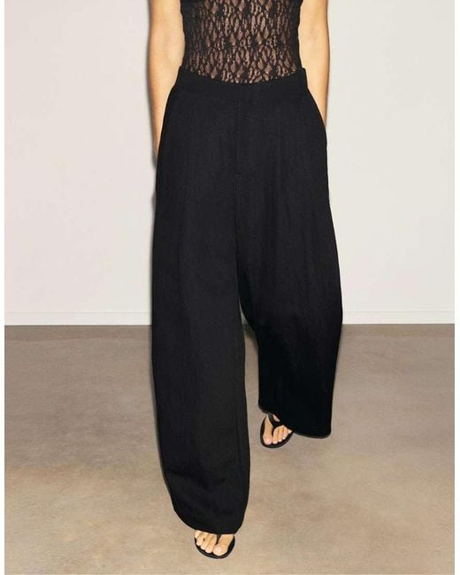 Pull&Bear Natural Elasticated Waist Smart Trousers