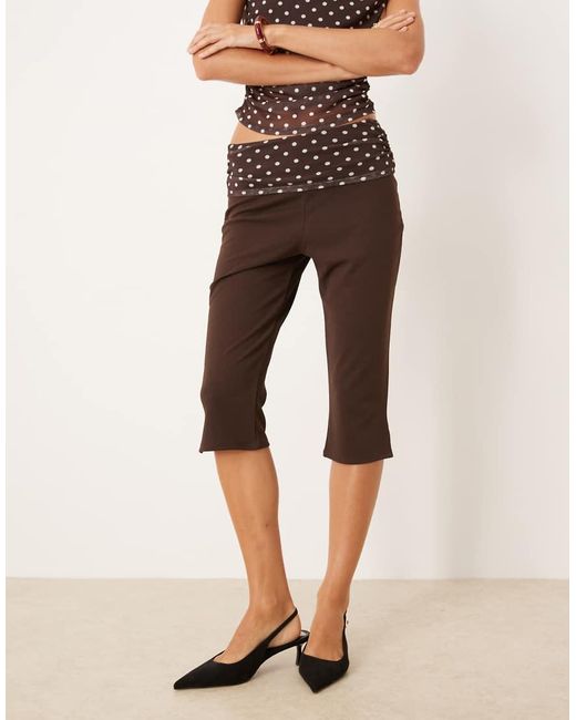 ASOS Capribroek Met Mesh Detail in het Natural