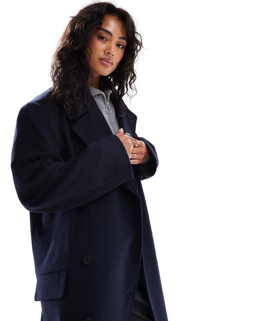 Str manteau long habille Stradivarius en coloris Bleu Lyst