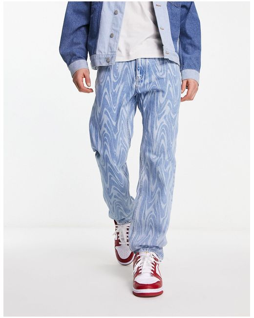 Tommy Hilfiger – ethan – lässige jeans aus denim mit geradem bein, heller  waschung und marmormuster in Blau für Herren | Lyst AT