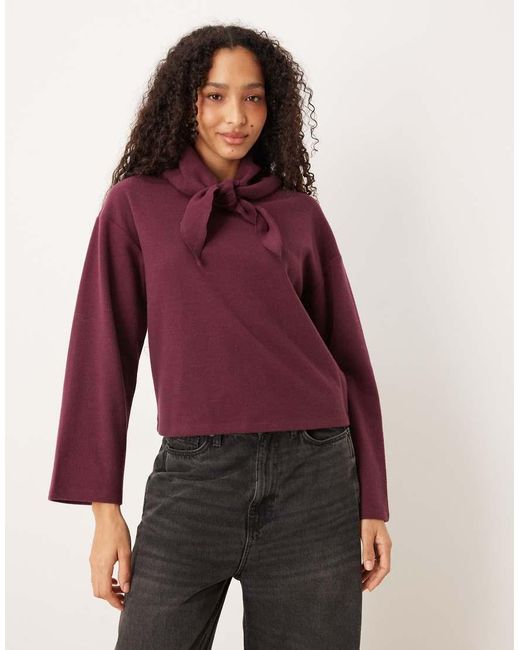 Threadbare Red Jumper With Scarf Detail