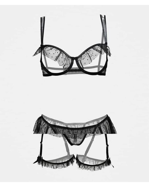 Ann Summers White All Mine Crotchless Lingerie Set