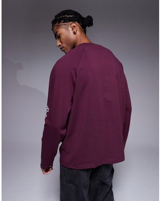 ASOS – oversize-t-shirt in Purple für Herren