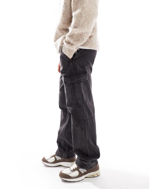 Jack & Jones – eddie – locker geschnittene cargo-jeans in Natural für Herren