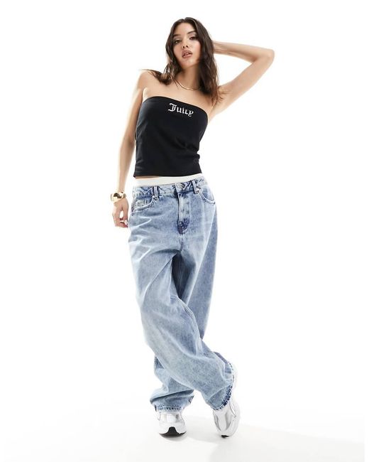 Juicy Couture Black Diamante Bandeau Top