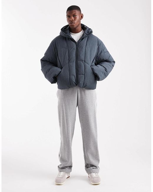 ASOS Blue Oversized Ripstop Puffer Jacket for men