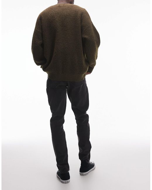 Topman – eng geschnittene stretchjeans in Black für Herren