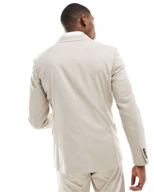 Chaqueta De Traje Beis De Corte Slim De -Beis Neutro SELECTED de hombre de color Natural