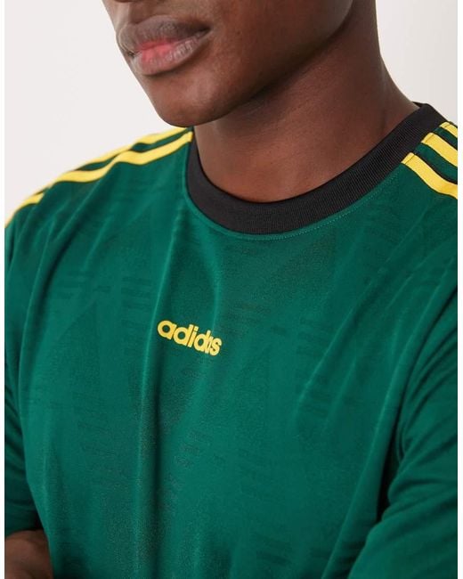 Adidas Originals Green Logo Ringer T-Shirt for men